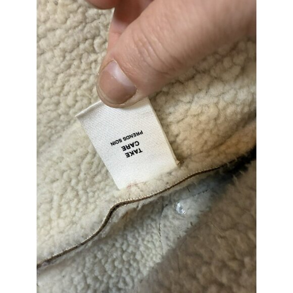 AVEC LES FILLES Coat Worn On TV Eden McCoy Camel Faux Shearling Jacket Moto XS - Picture 15 of 16